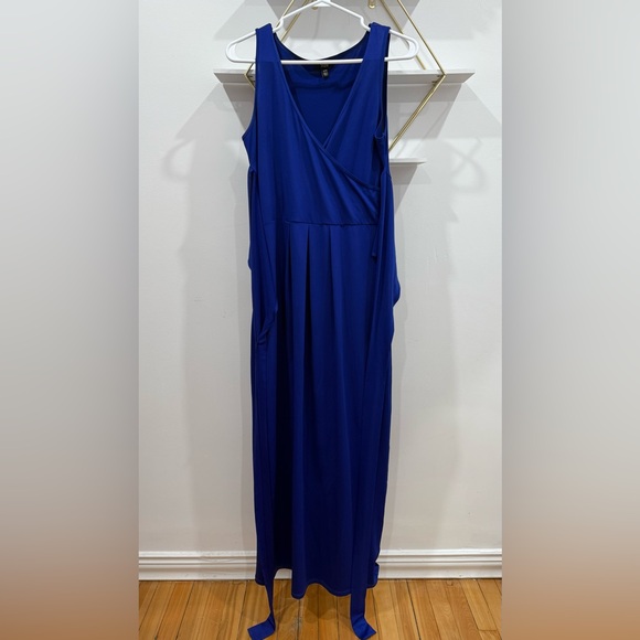 Royal Blue Wrapped Maxi Dress Stretchy Elegant Comfortable XS Slimming effect - Picture 7 of 12